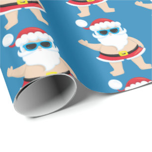 Festive strand Santa Holiday betonpartijtje Cadeaupapier