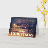 Festive Street, kerstgroet Kaart (Gele Bloem)