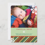 Festive Stripes Holiday Photo Faire-part de naissa (Devant)