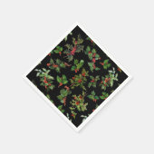 Festive  Style Holly-Black Achtergrond Servet (Hoek)