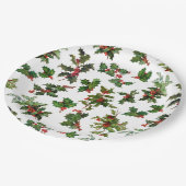 Festive  Style Holly-White Background Papieren Bordje (Gekanteld)