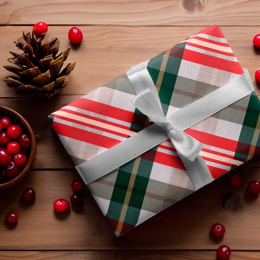 Festive Stylish Candy Cane Red Green Pset Pattern Cadeaupapier