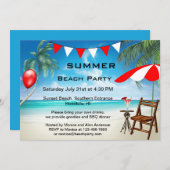 Festive Summer Beach Party Invitation Kaart (Voorkant / Achterkant)