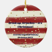 Festive sur mesure Boissons de Noël Ornement (Dos)