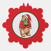 Festive Teddy Bear Ornament Kaart (Achterkant)