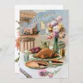 Festive Thanksgiving Turkey Dinner Feestdagenkaart (Voorkant / Achterkant)
