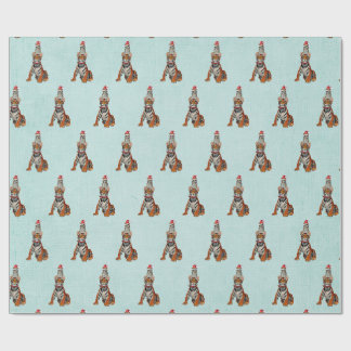 FESTIVE TIGER & OWL Wrapping Paper Cadeaupapier