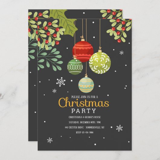 Festive Times Noël Invitations (Devant / Derrière)