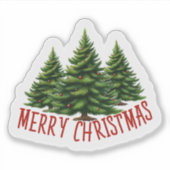 Festive Tree Christmas Sticker (Devant)