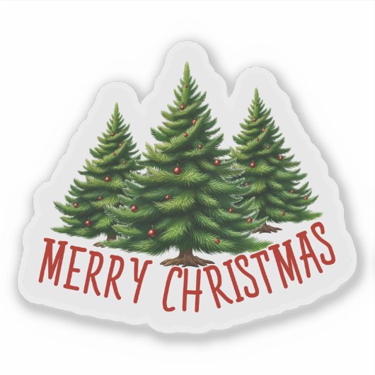 Festive Tree Christmas Sticker (Devant)