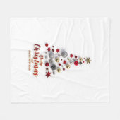 “Festive Tree in Snow”  Fleece Deken (Voorkant (Horizontaal))