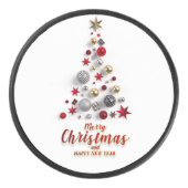 “Festive Tree in Snow” Hockey Puck (Voorkant)