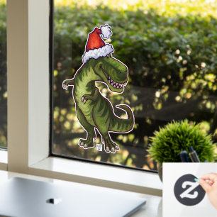 Festive TRex Window Cling Raamsticker