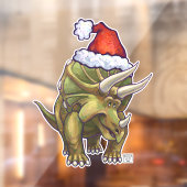 Festive Triceratops kerstvensterkoeling Raamsticker (Vel 2)