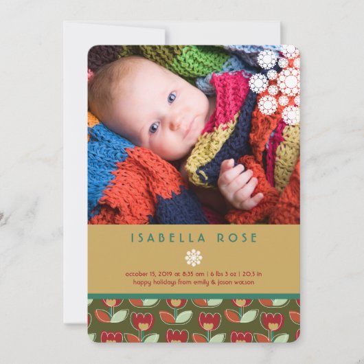 Festive Tulips Faire-part de naissance photo de va (Devant)