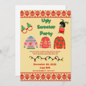 Festive Ugly Sweater Party Invitation (Devant / Derrière)