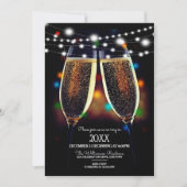 Festive Uitnodiging Eve-partij nieuwjaar (Voorkant)