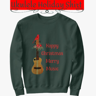 Festive Ukulele Happy Kerstmis Merry Music Sweats Trui