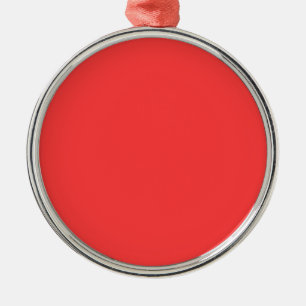 Festive Vibrant Coral Background Color Metalen Ornament