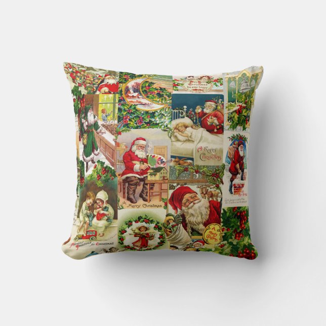 Festive  Victoriaans kerstkerstkerstkerstbekkencol Kussen (Voorkant)