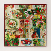 Festive  Victoriaans kerstkerstkerstkerstbekkencol Legpuzzel (Horizontaal)