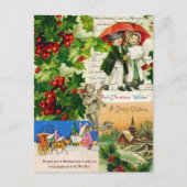 Festive  Victoriaans kerstKinderen Holly Briefkaart (Voorkant)