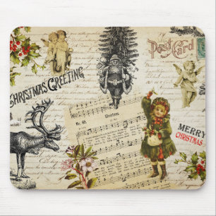 Festive  Victoriaans kerstmeisje Holly Muismat