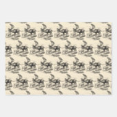 Festive Victoriaans Kerstmis met Kerstman Inpakpapier Vel (Voorkant 3)