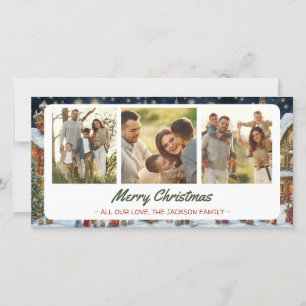 Festive Village Noël Carte de voeux 3 Photos