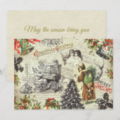 Festive Vintage Victorian Christmas Santa  (Voorkant / Achterkant)