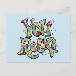 Festive "Vous Rock !" Lettrer carte postale
