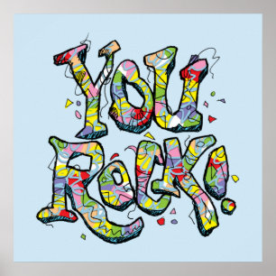 Festive "Vous Rock !" Poster en lettres