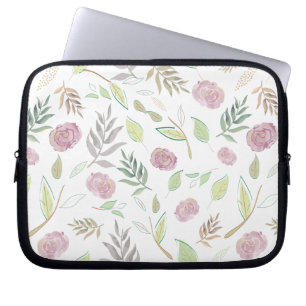 Festive Waterverf Flowers 1 Laptop Sleeve