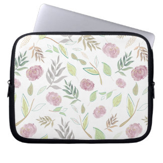 Festive Waterverf Flowers 1 Laptop Sleeve