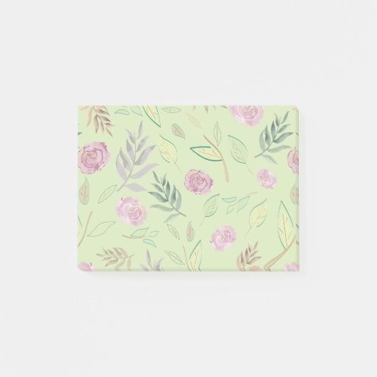 Festive Waterverf Flowers 4 Post-it® Notes (Voorkant)