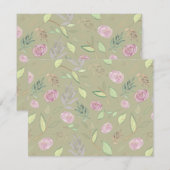 Festive Waterverf Flowers 5 Notitiekaartje (Voorkant / Achterkant)