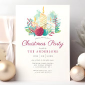 Festive Waterverf Kandles Paarse kerstfeest Kaart