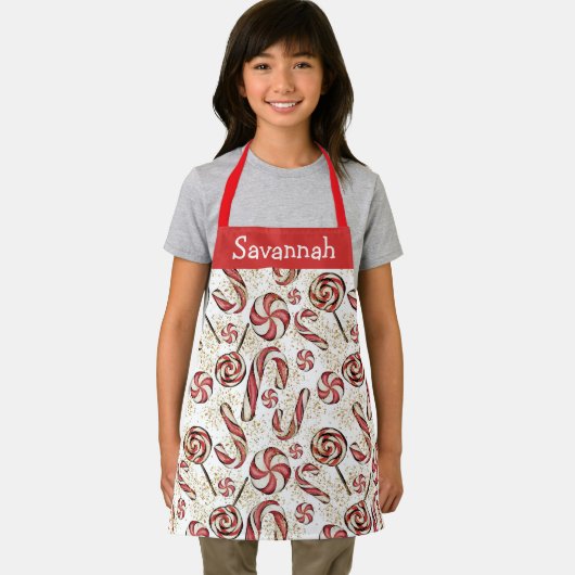 Festive Whimsical Candy Canes Glitter Cute Pattern Schort (Insitu)