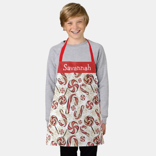 Festive Whimsical Candy Canes Glitter Cute Pattern Schort (Gedragen)