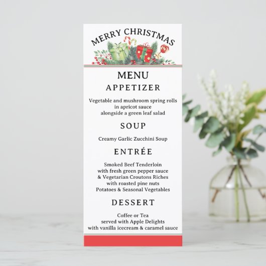 Festive Whimsical Classic Christmas Menu (Debout devant)