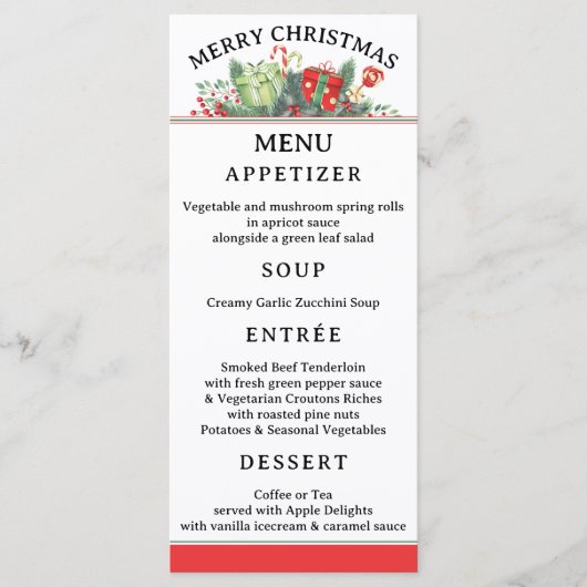 Festive Whimsical Classic Christmas Menu (Devant)