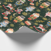 Festive Whimsical Cute Nutcracker Ballet Dolls Cadeaupapier (Hoek)