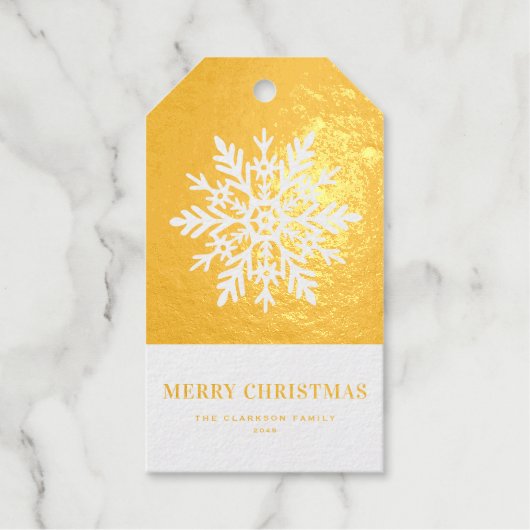 Festive Whimsical Snowflake Merry Christmas Cadeaulabels (Voorkant)