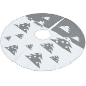 Festive White Grey kerstboom Kerstboom Rok (Gekanteld)