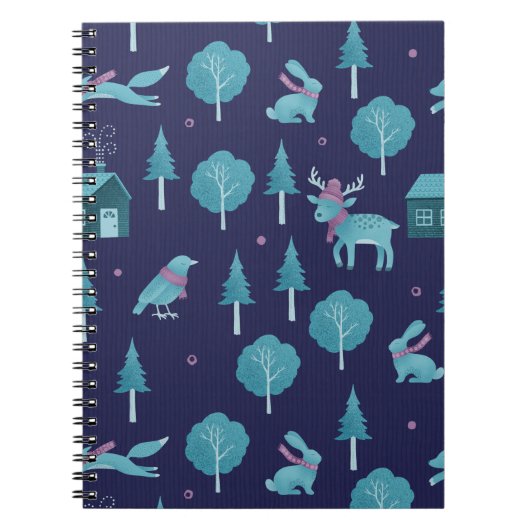 Festive Winter Animals Notitieboek (Voorkant)