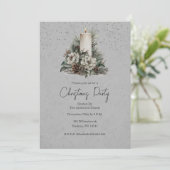 Festive Winter Candle Christmas Invitation (Debout devant)