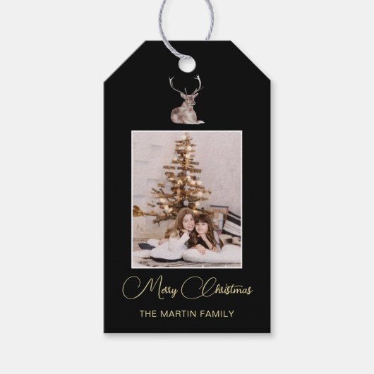 Festive Winter Deer Cadeaulabel (Voorkant)