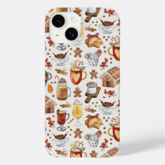 Festive Winter Drinken en desserts Case-Mate iPhone 14 Hoesje