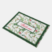 Festive Winter Holiday Botanicals Welkom Deurmat (Schuin)