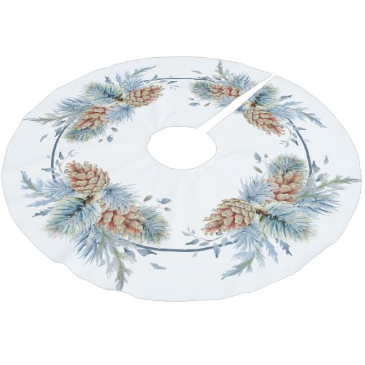 Festive Winter Pine and Evergreens Kerstboom Rok (Gekanteld)